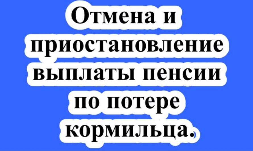 Причины лишения пенсии при потере кормильца